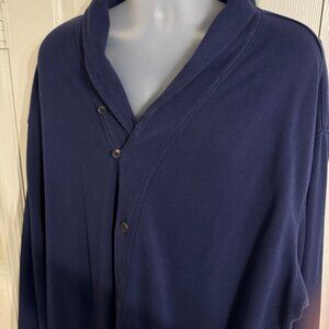 Vintage Ralph Lauren Fleece Cardigan Sweater Men's 4XLT French Navy Shawl Rare!